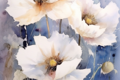 White Floral Poppy Watercolor – Barndominium Design Inspiration